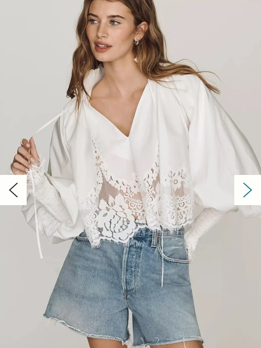 Anthropologie Mare Mare Lace Inset Long-Sleeve Blouse
